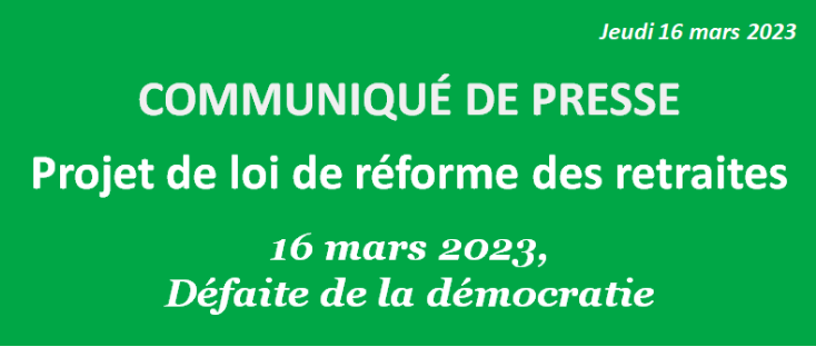 16 Mars 2023, défaite de la démocratie